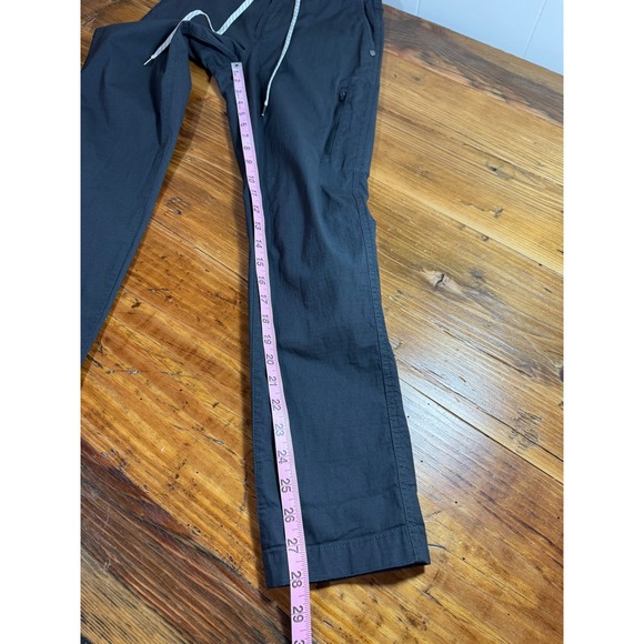 Vuori Womens Ripstop Slim Pant in Charcoal Midrise Drawstring Organic Cotton - Picture 9 of 13